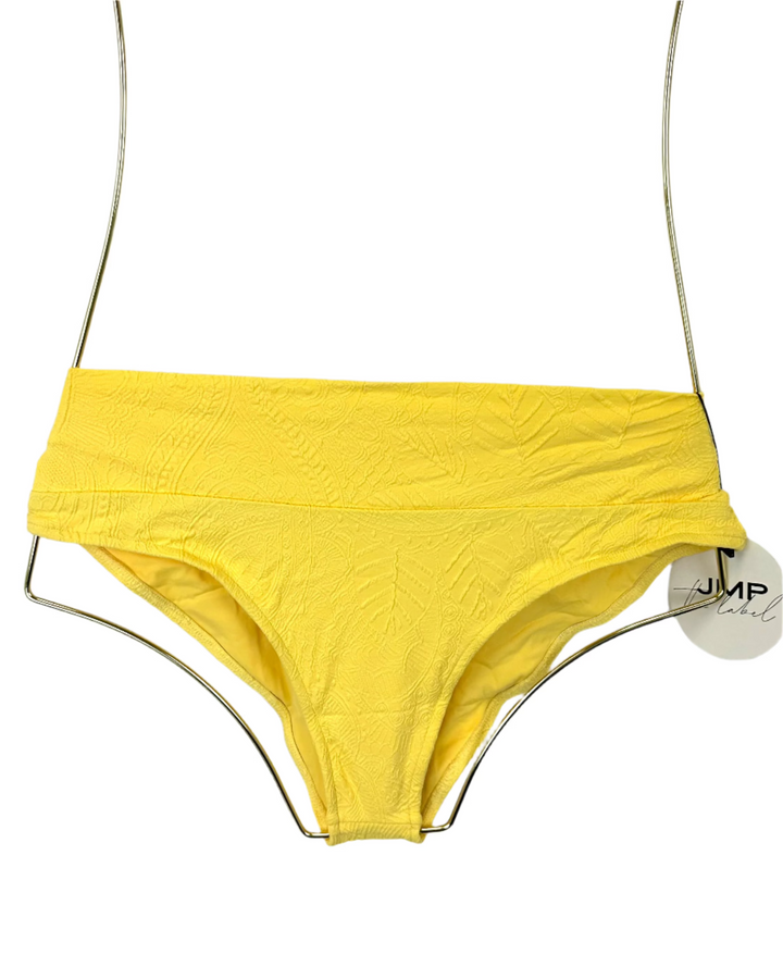 Yellow Embossed Fuller Coverage Bikini Bottom - XS, S, M, XXL