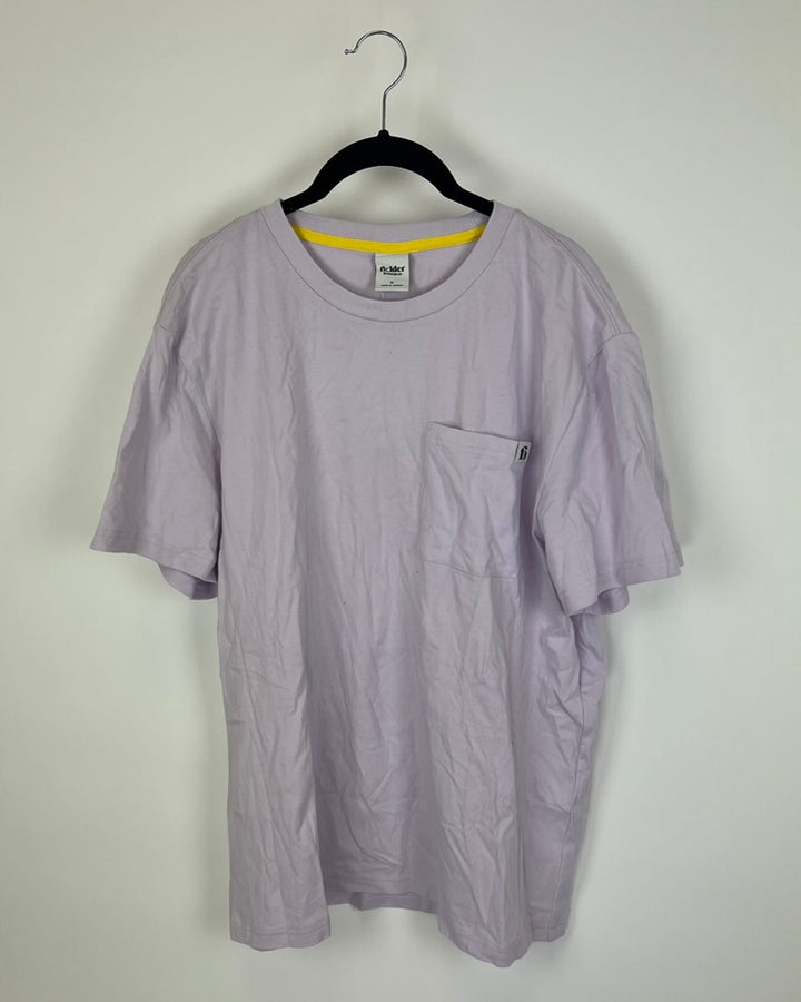MENS Light Purple T-Shirt with Pocket - Medium