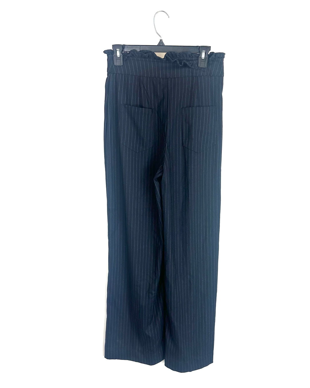 Navy Pinstripe Straight Leg Pants - Size 0/2