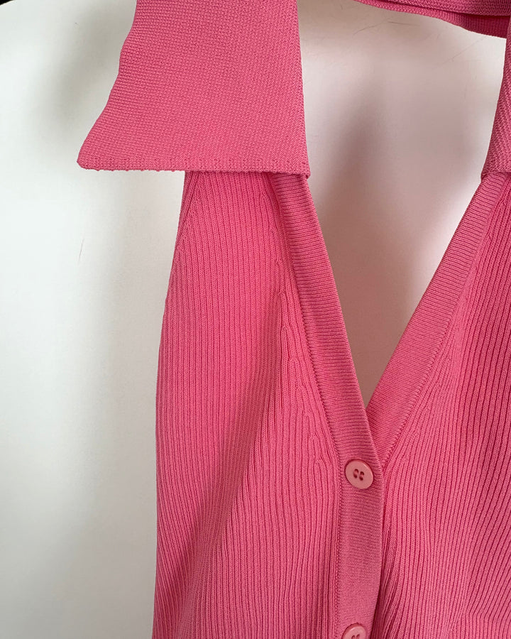 Pink Ribbed Halter Top - Size 2