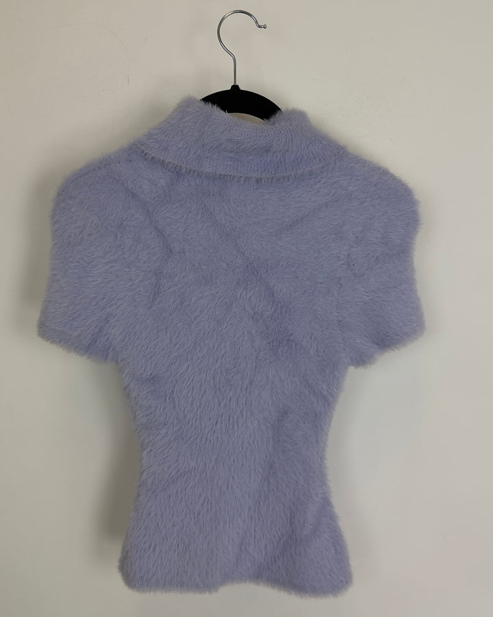 Pastel Purple Shag Turtleneck Sweater - Size 0/2