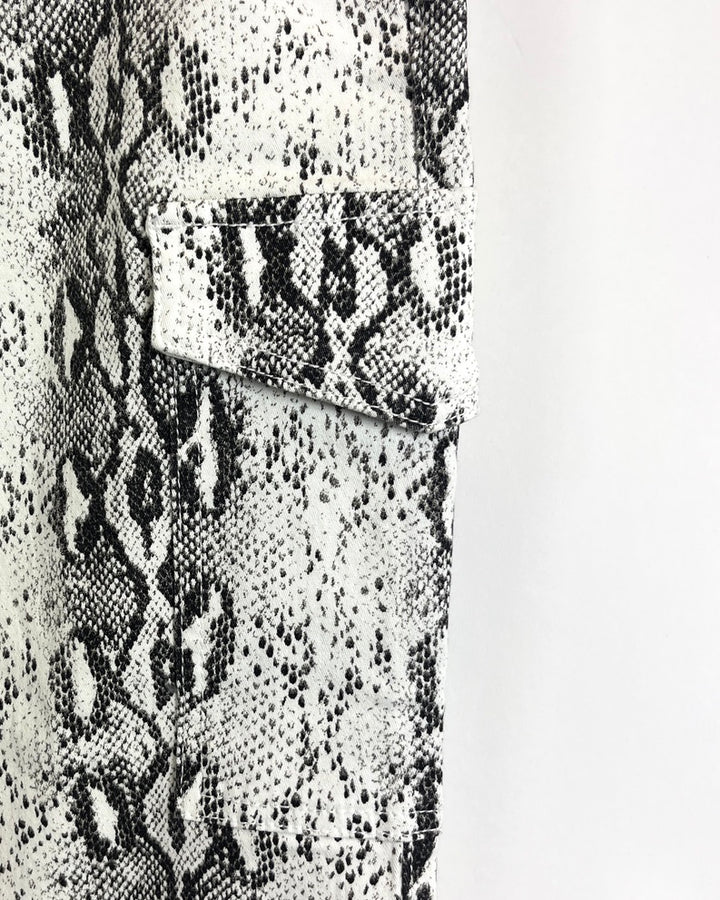Snakeskin Cargo Joggers - Size 2/4