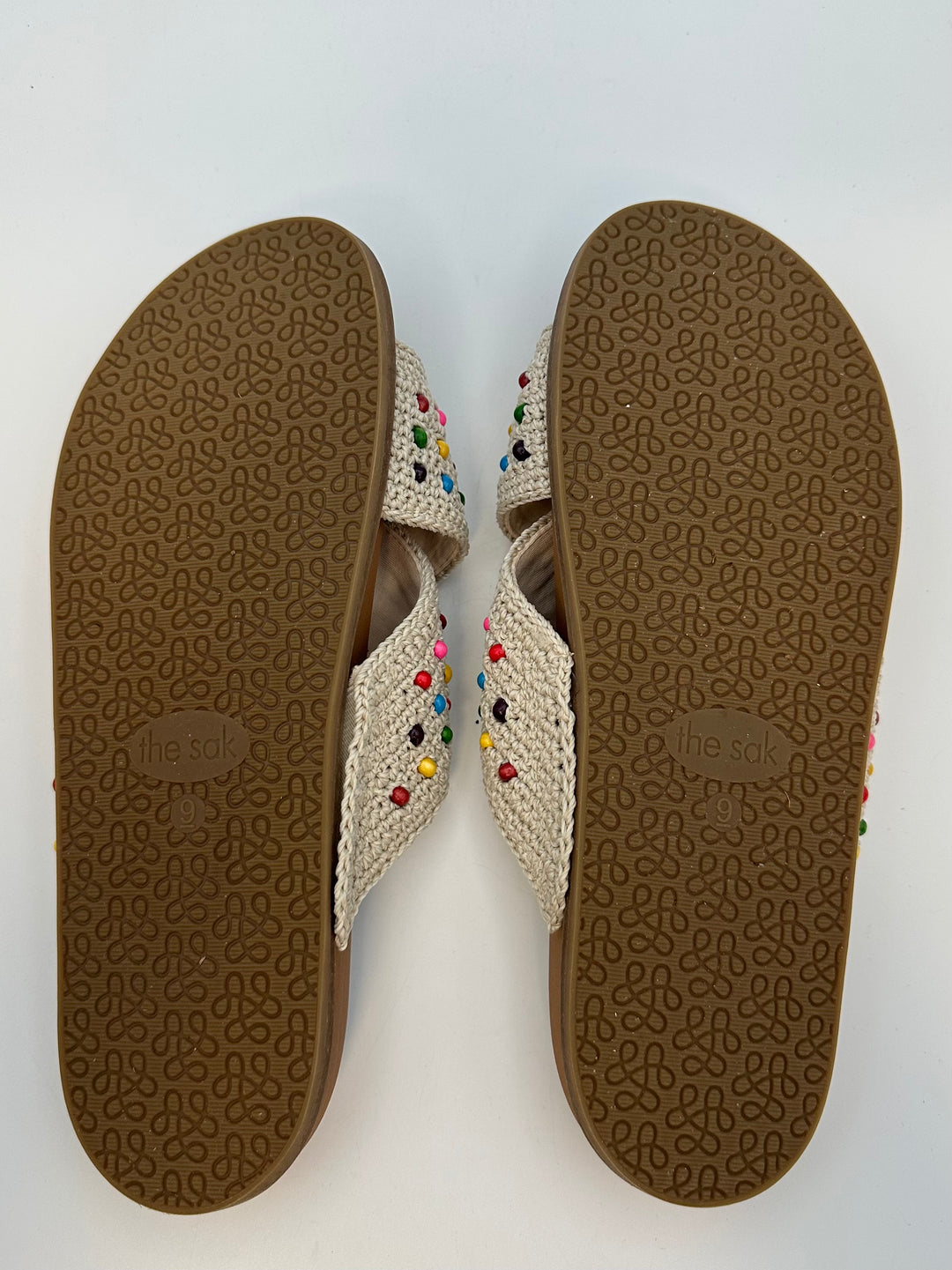 Beaded Criss Cross Sandals - Size 9