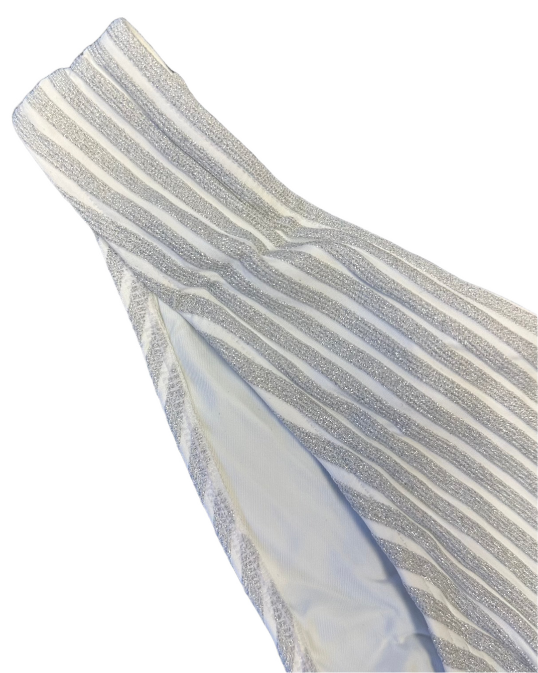 Metallic Silver High Cut Bikini Bottom - L, XL, XXL, XXXL