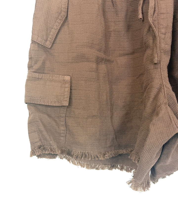 Brown Drawstring Cargo Shorts - Size 0/2