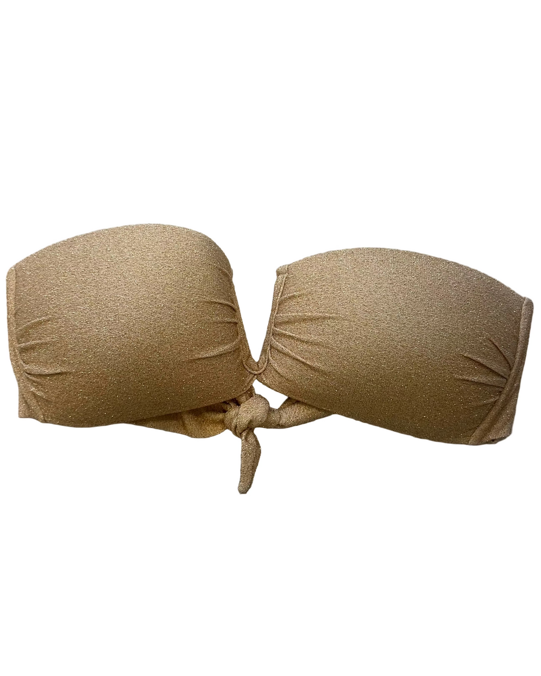 Metallic Gold Convertible V-Cut Bikini Top - XL