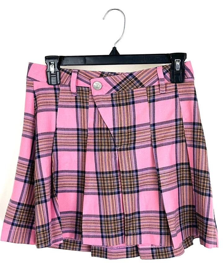 Pink Plaid Skirt - Size 4/6