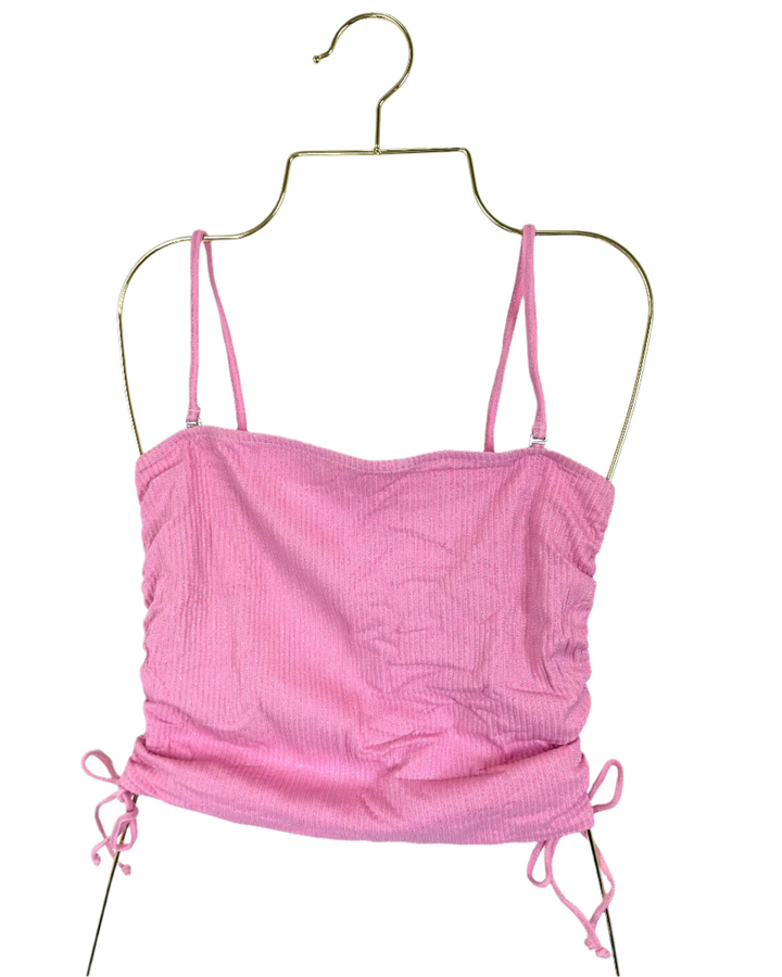 Metallic Pink Swim Top - XS, S, M, XL