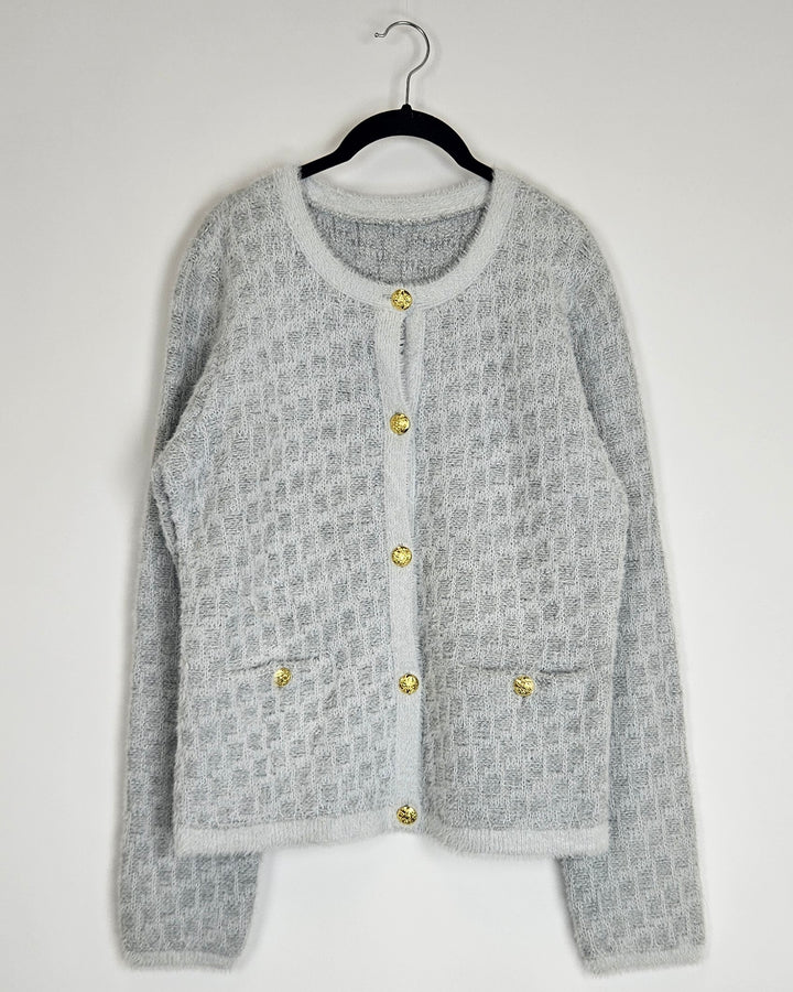 Light Gray Knit Jacket - Size 6