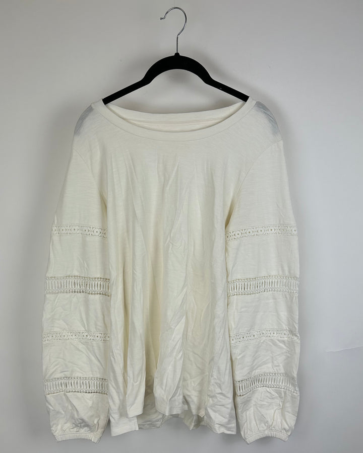 White Lace Cutout Sleeve Top - Size 6/8