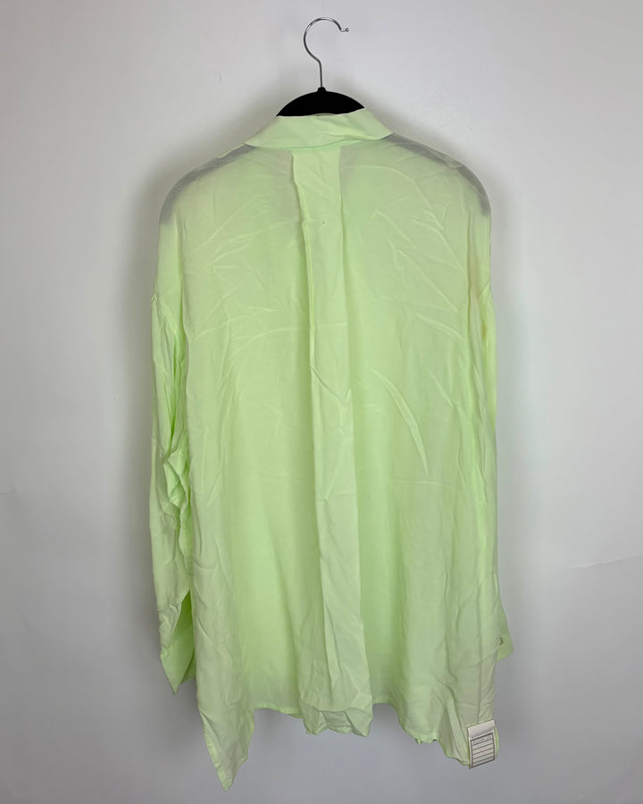 Lime green sheer long sleeve top - Size 6/8