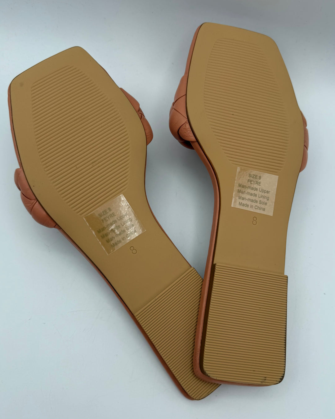 Peach Flat Sandals - Size 8 and 9