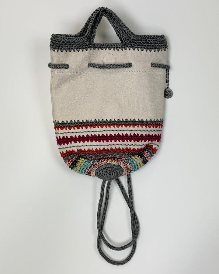 Tan and Crochet Mini Backpack