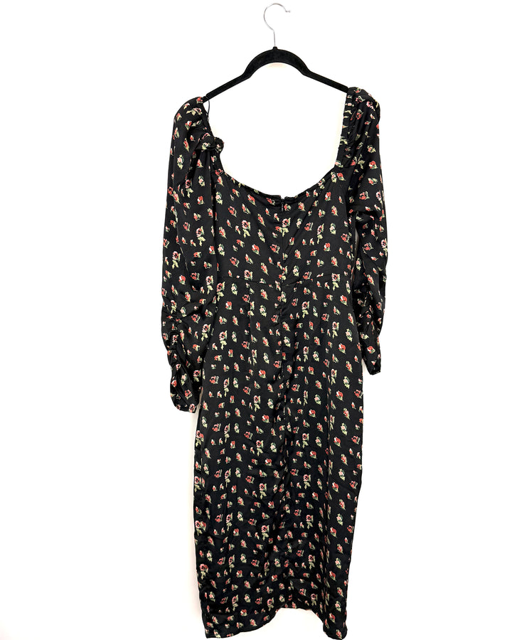 Black Floral Dress - Size 6/8