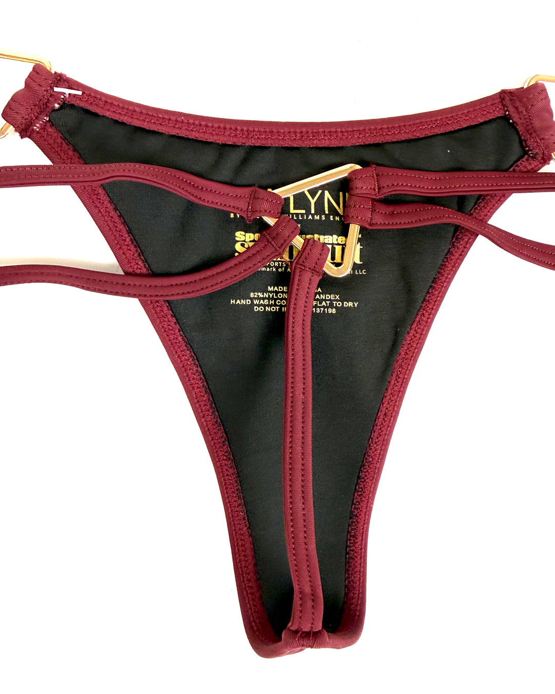 Red Wine Thong Bikini Bottom - XS - XXXL
