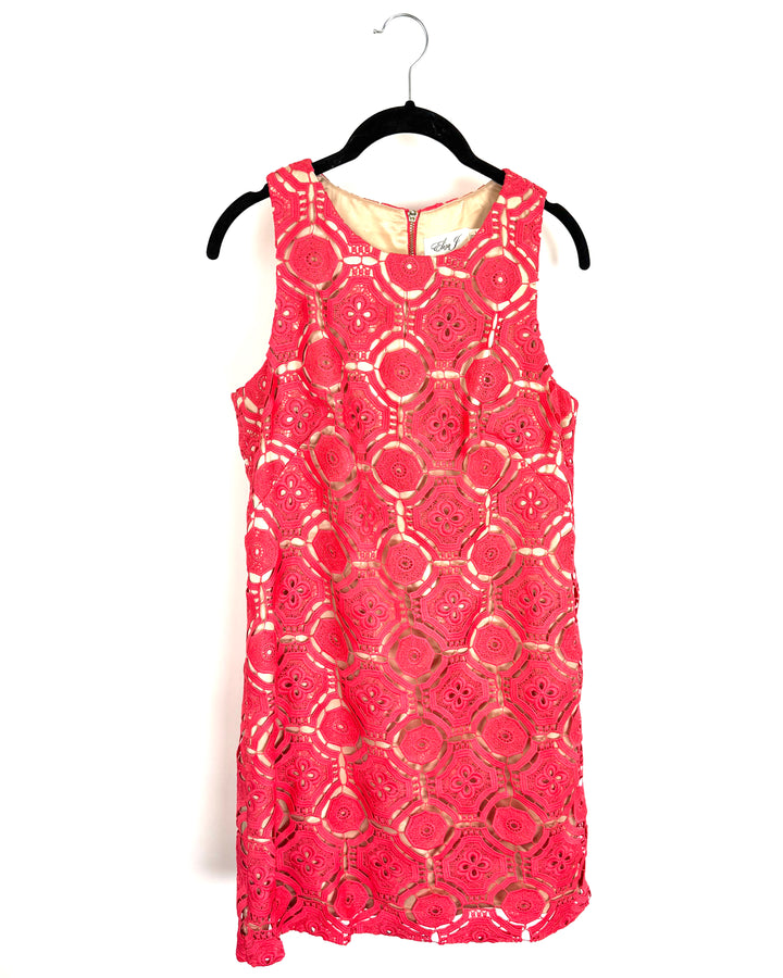 Eliza J Red Lace Overlay Dress - Size 6
