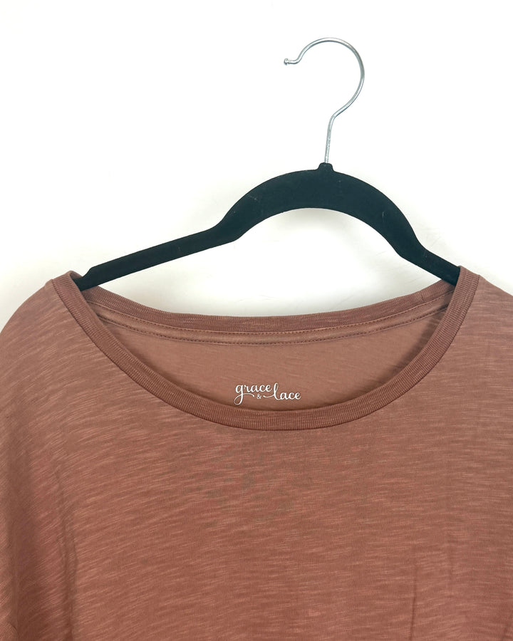 Deep Peach Short Sleeve T-Shirt - Size 4/6