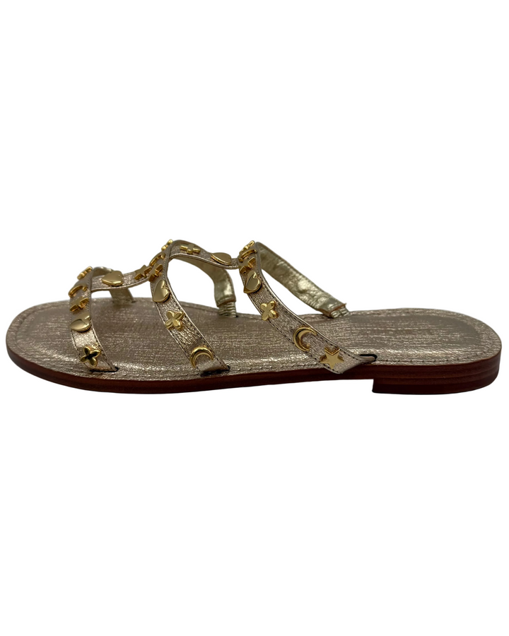 Metallic Gold Leather Sandals - Size 6.5