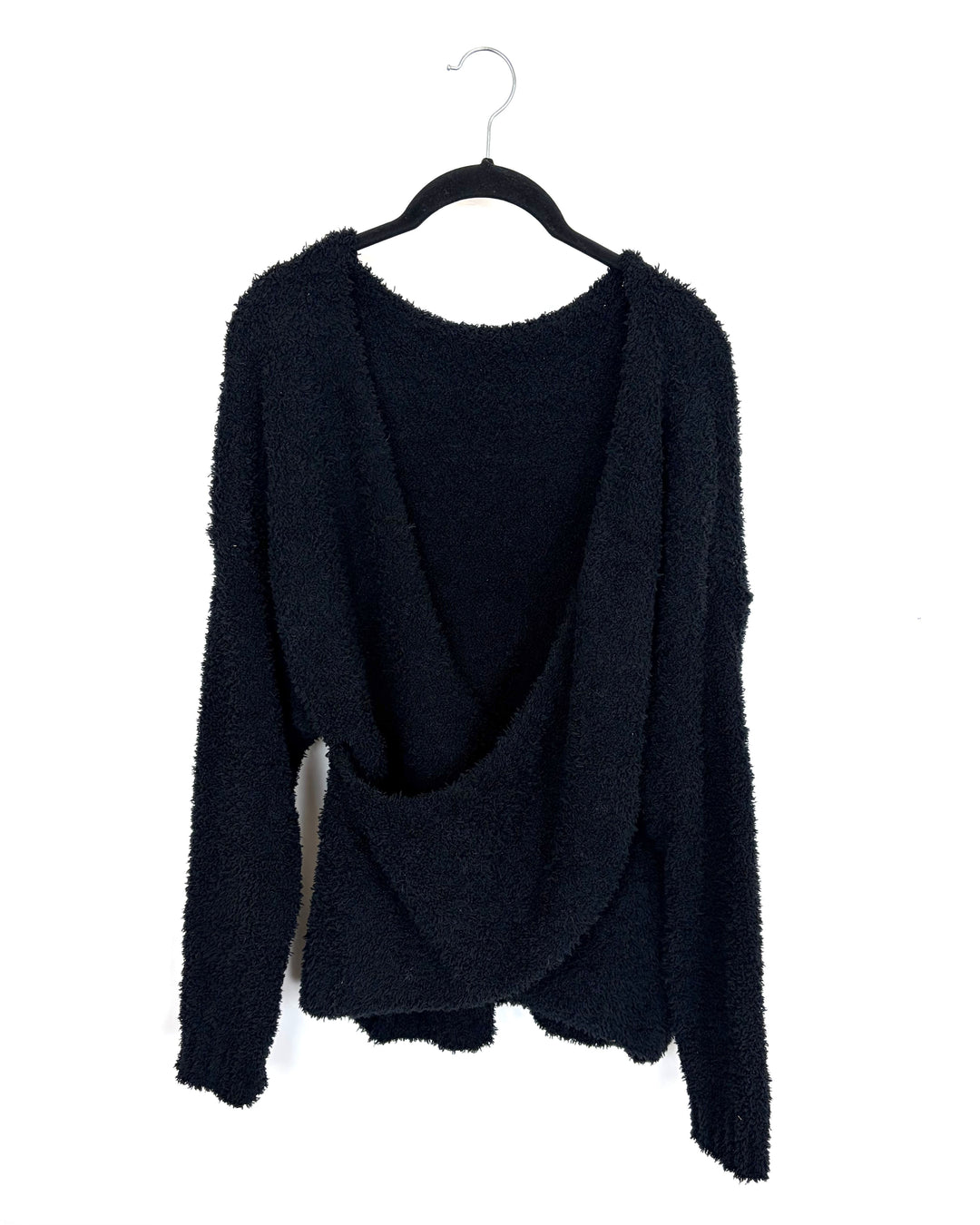 Black Faux Wrap Sweater - Size 6/8