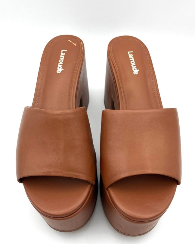 Tan Leather Platform Sandal - Size 7.5