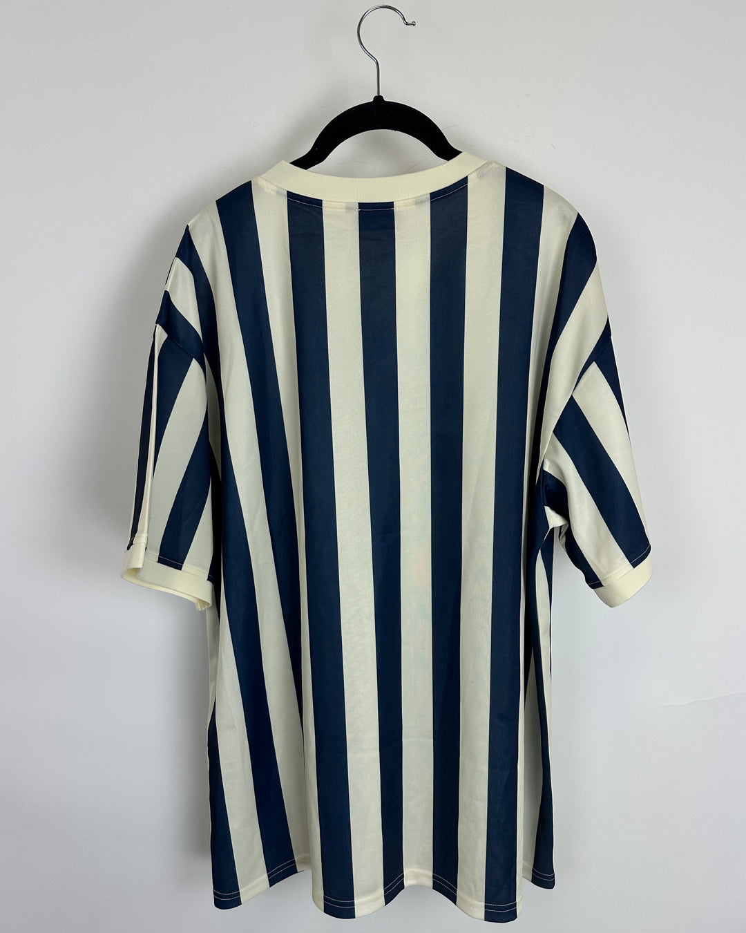 White Fox Striped Oversize Jersey Top - Small/Medium