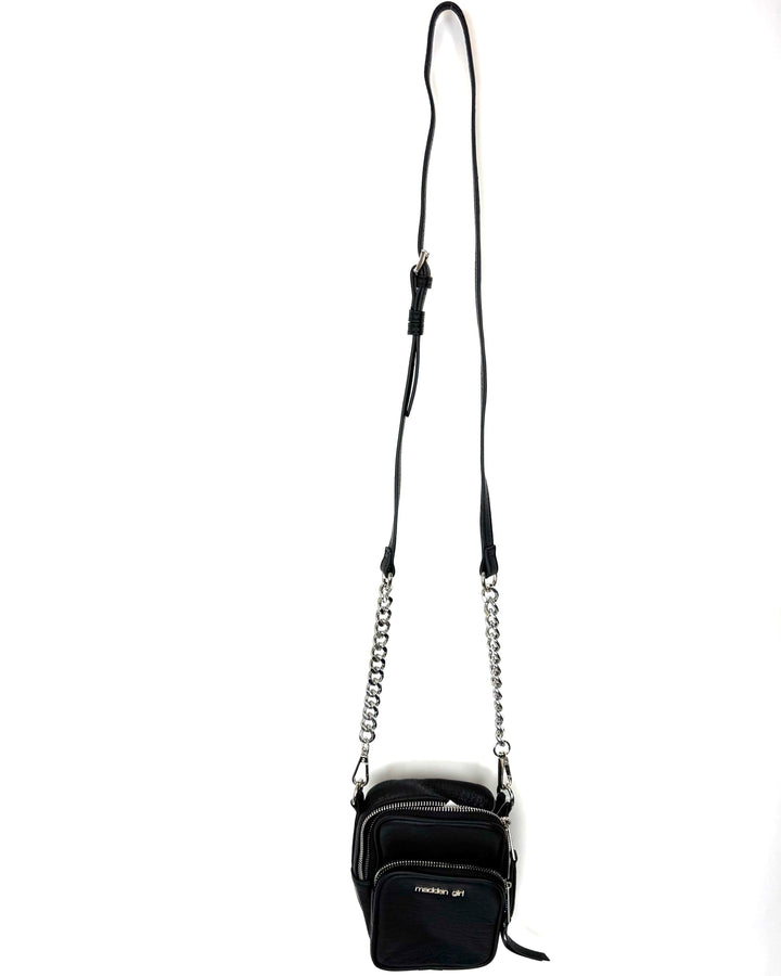 Black and Silver Chain Crossbody Bag