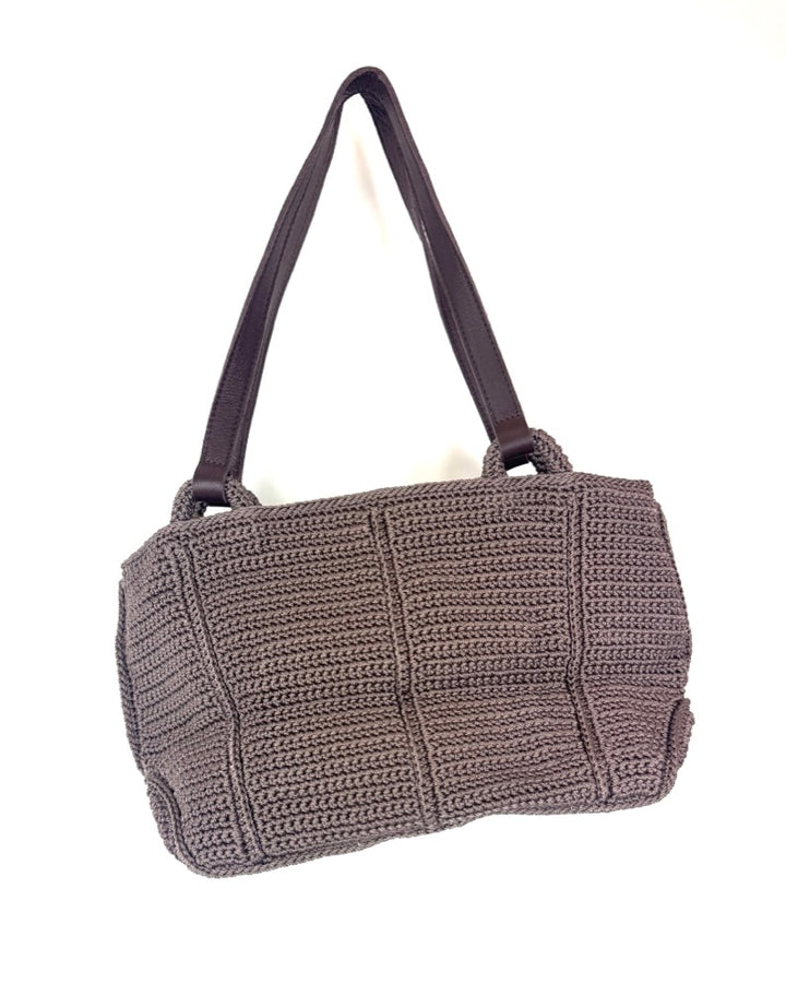 Brown Crochet Tote Bag