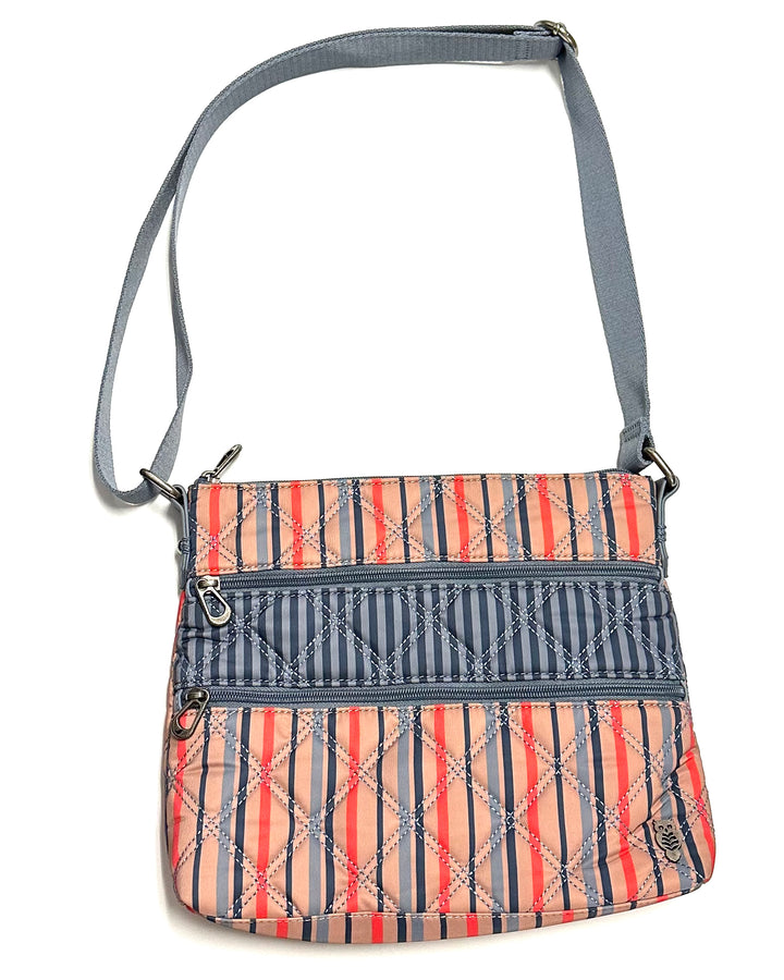 Quilted Striped Pattern Crossbody Bag