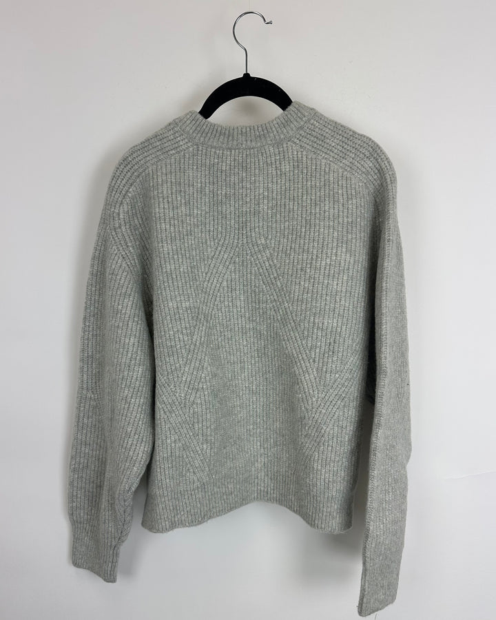 Grey V-Neck Sweater - Size 4/6