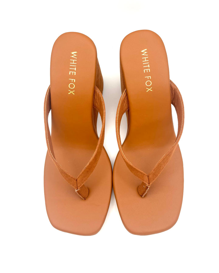 White Fox Wedge Sandals - Size 8