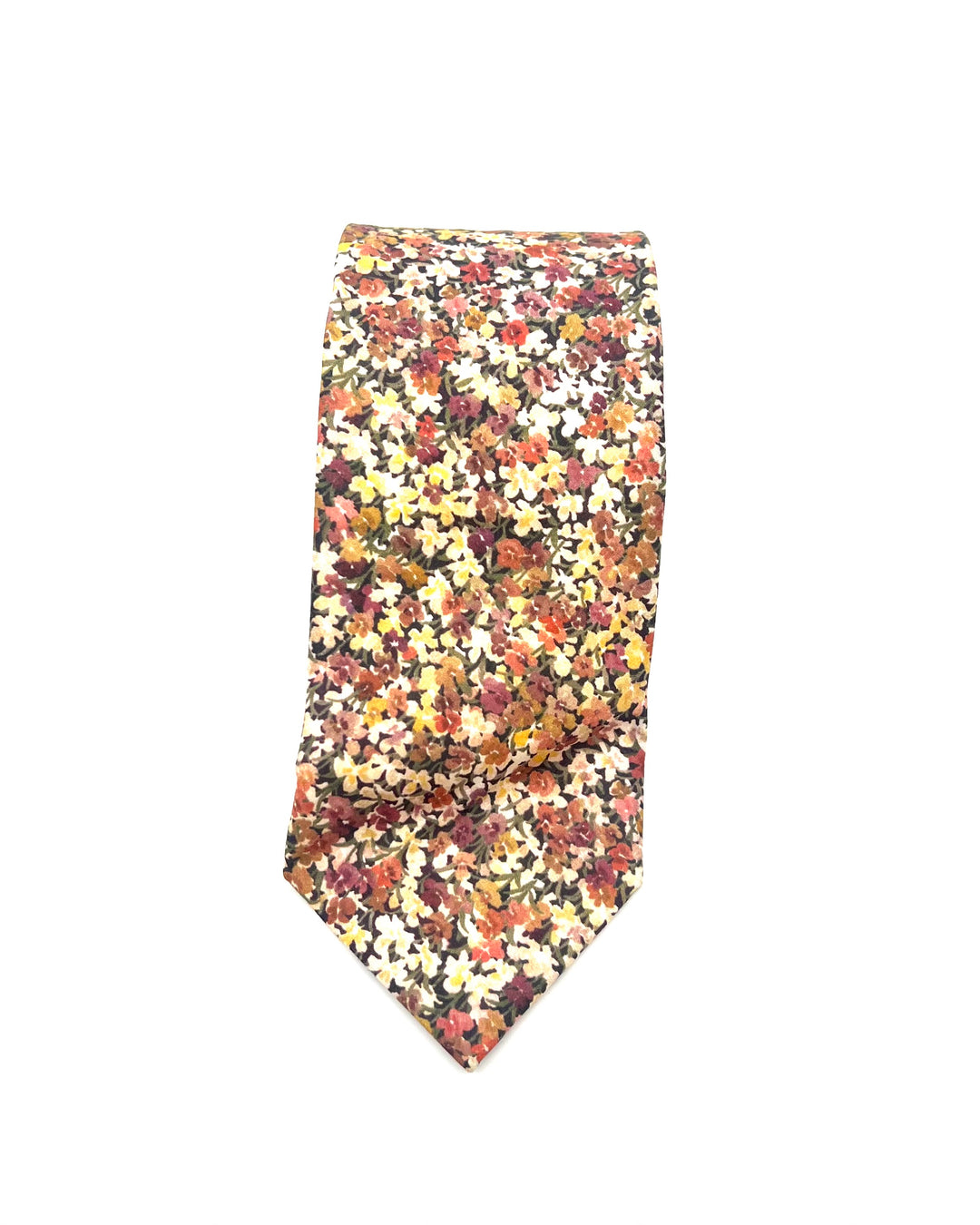 MENS Multicolor Earth Tone Floral Tie