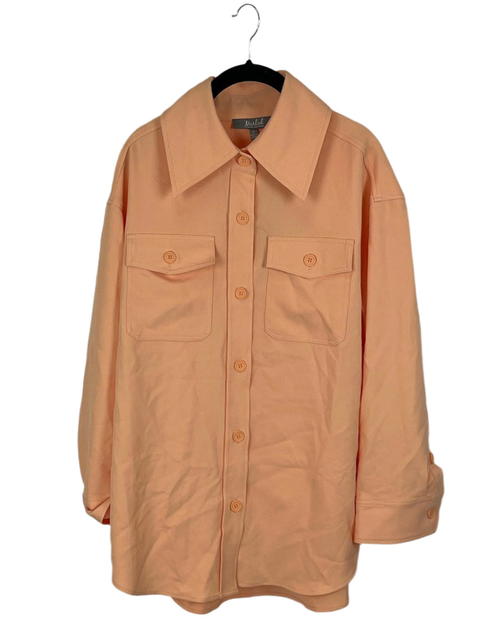 Orange Creamsicle Button Down - Size 6/8