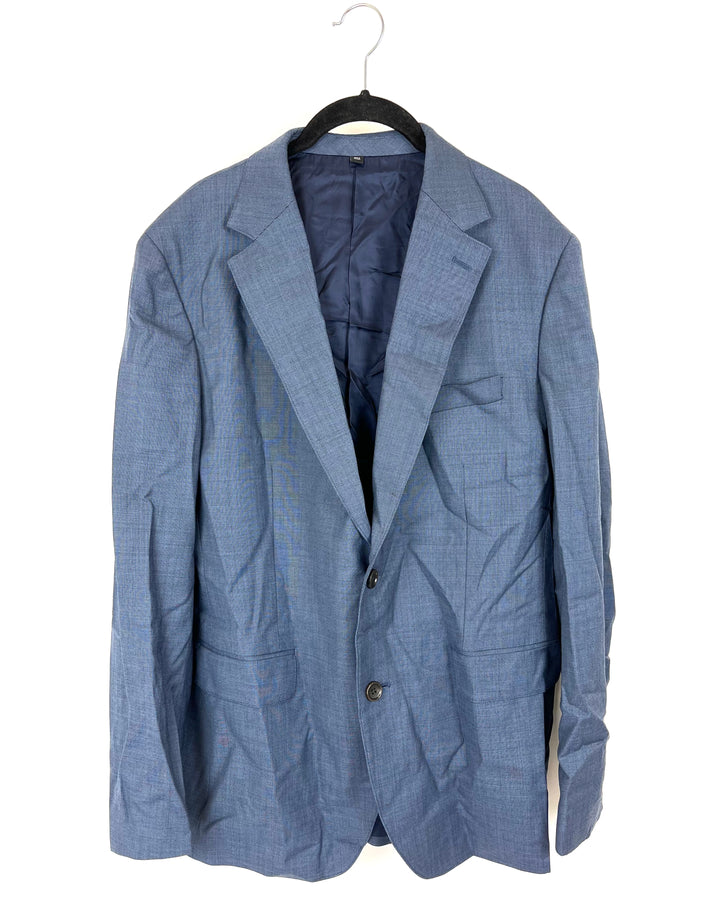 MENS Dark Blue Wool Standard Fit Blazer - Size 40R & 52S