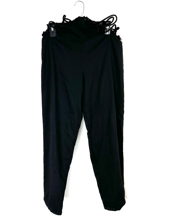 Camila Coelho Black Lace-Up Pants - Small