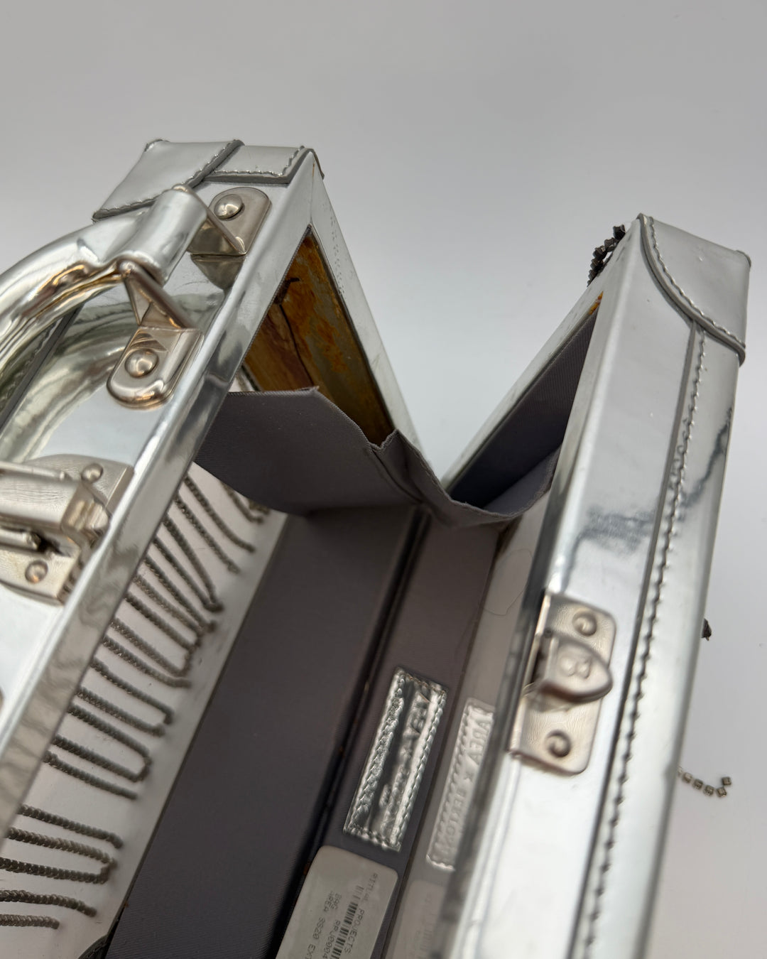 Silver Metallic and Gem Fringe Structured Bag
