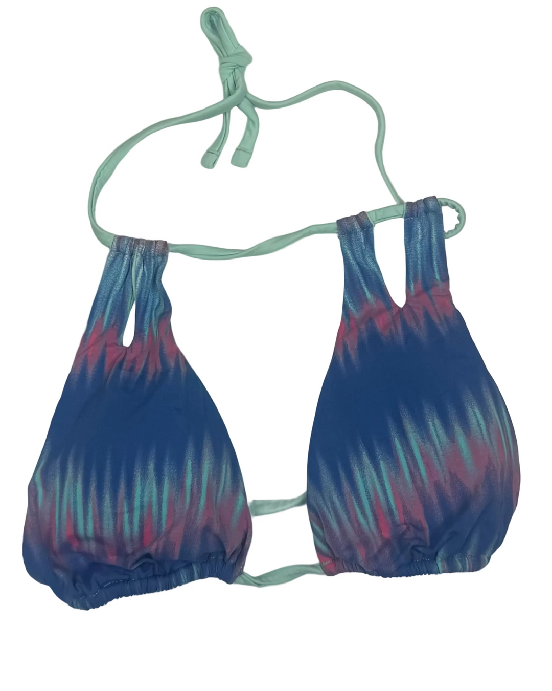 Blue & Pink Cut Out Bikini Top - Small