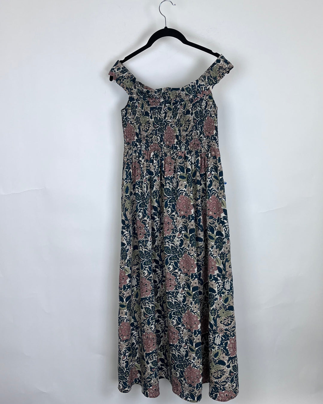 Dark Floral Smocked Dress - Size 8/10