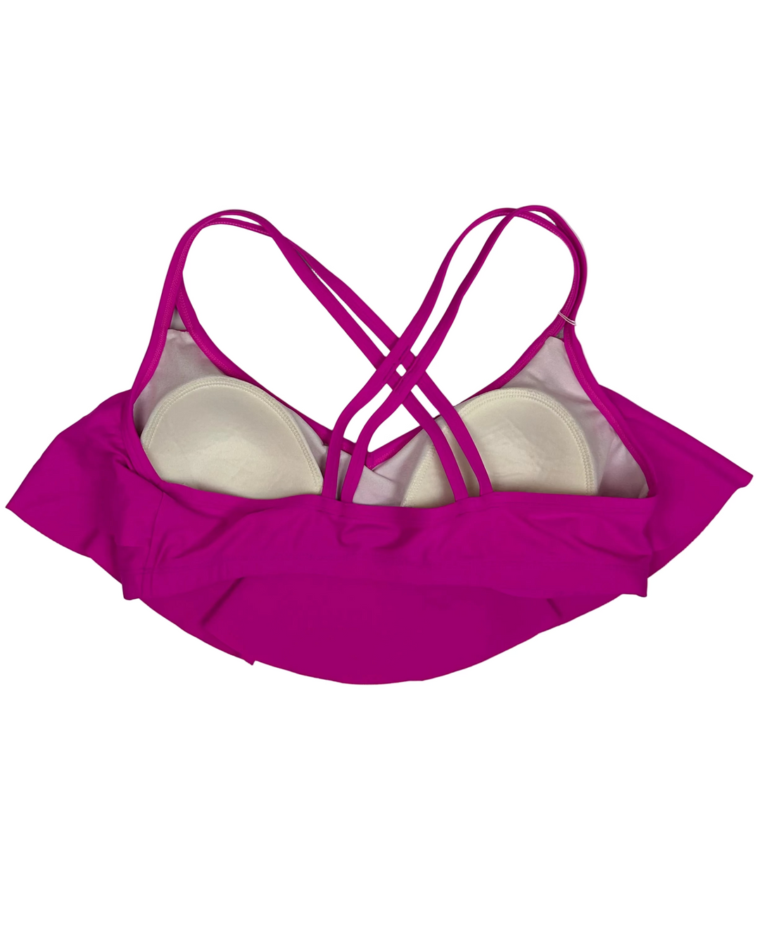 Magenta Pink Strappy Bikini Top - 1X