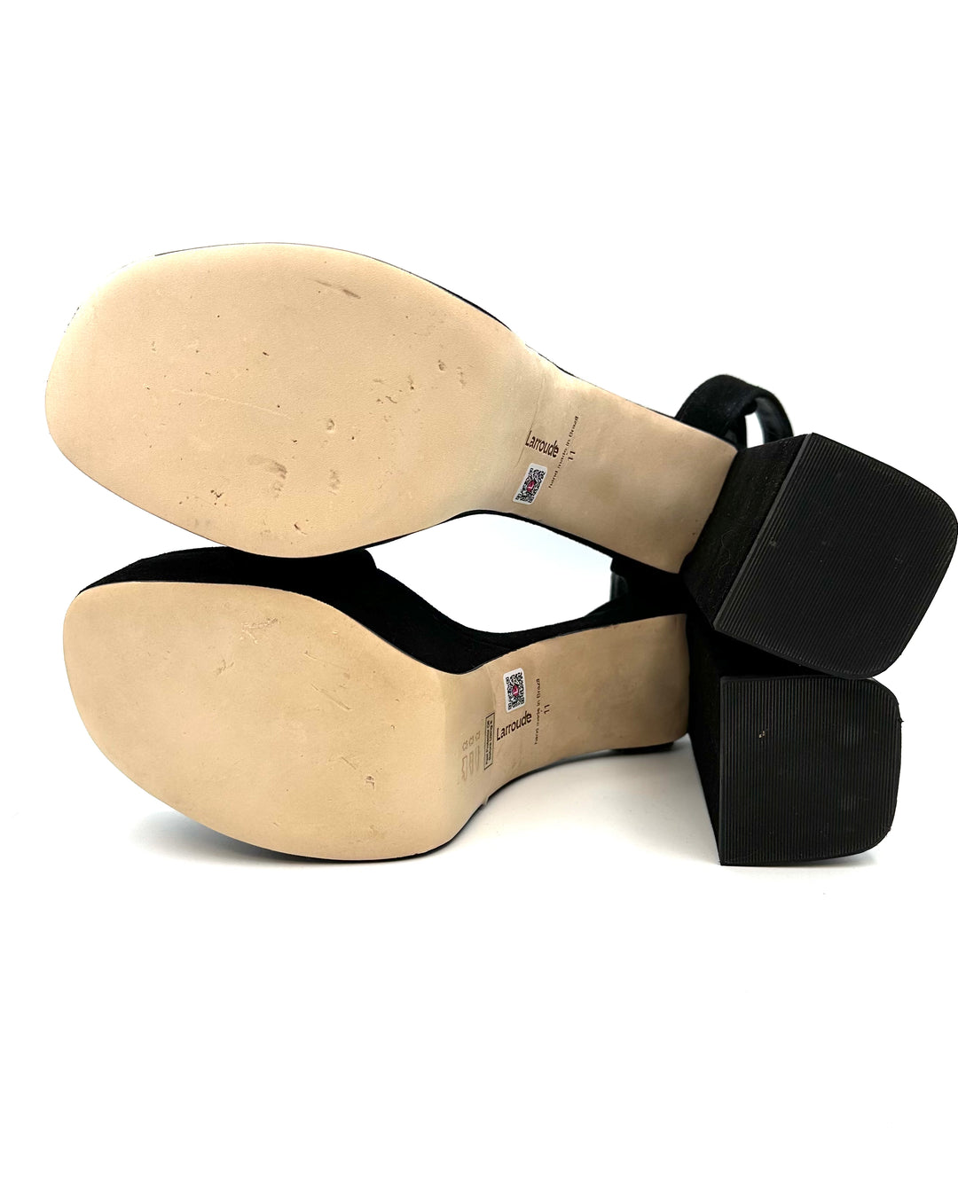 Black Suede Open Toe Heel - Size 7, 8, 8.5 and 11