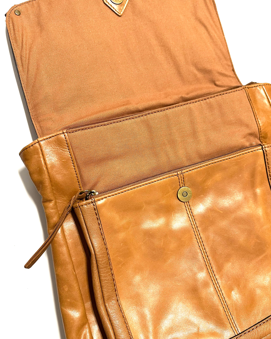 Light Brown Leather Backpack