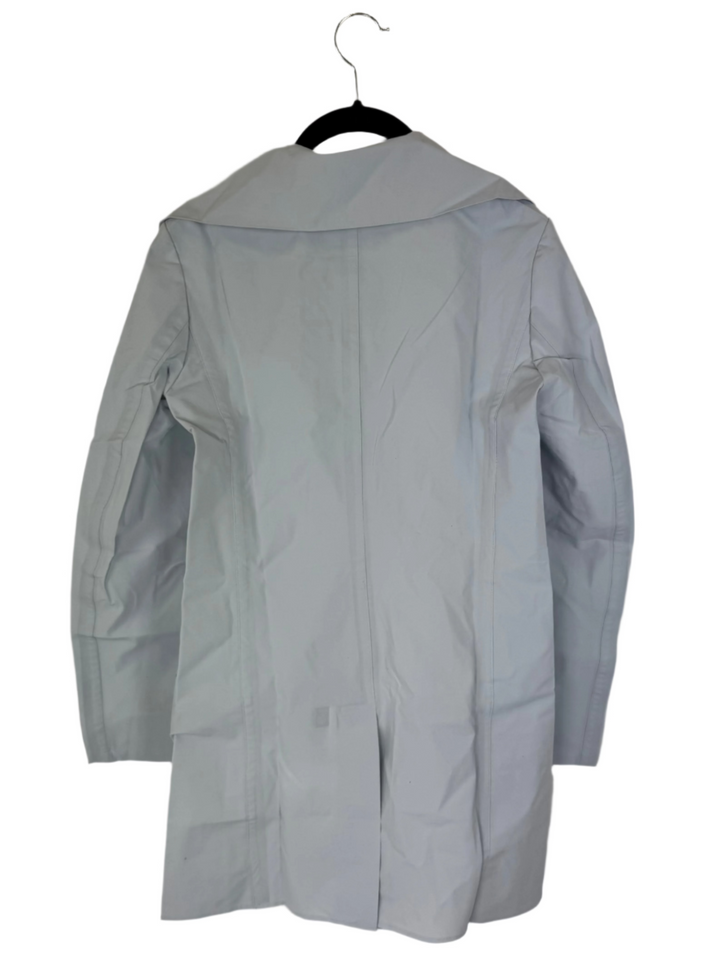 Pale Blue Button Down Raincoat - Size 0 - 6