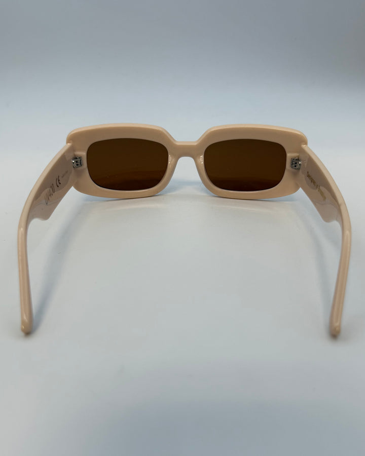 "I got my eye on you" Light Peach Rectangle Sunglasses
