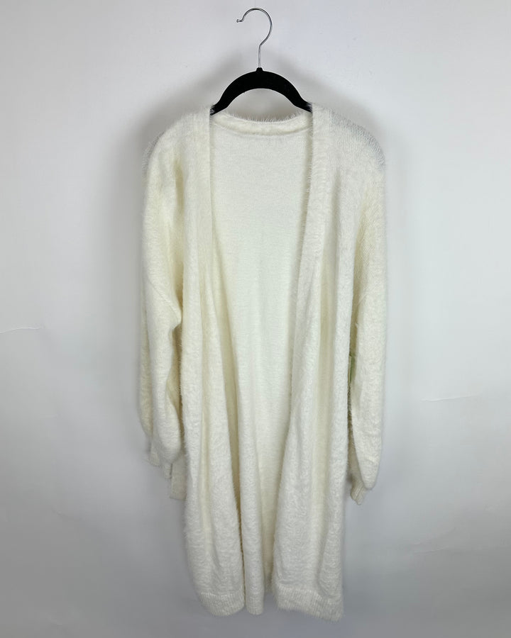 White Full Length Cardigan - Size 2/4