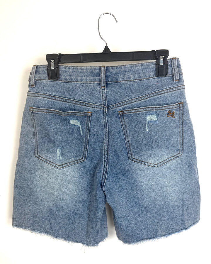 Periwinkle Ripped Jean Shorts - Size 2