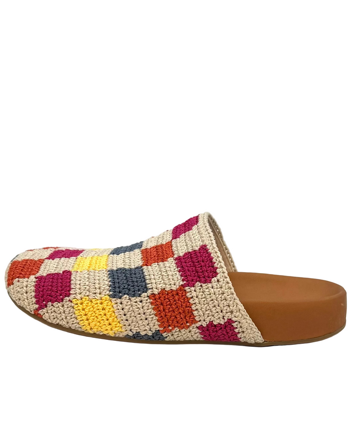 Beige Multi Checkered Clogs -  Size 7, 8 and 10