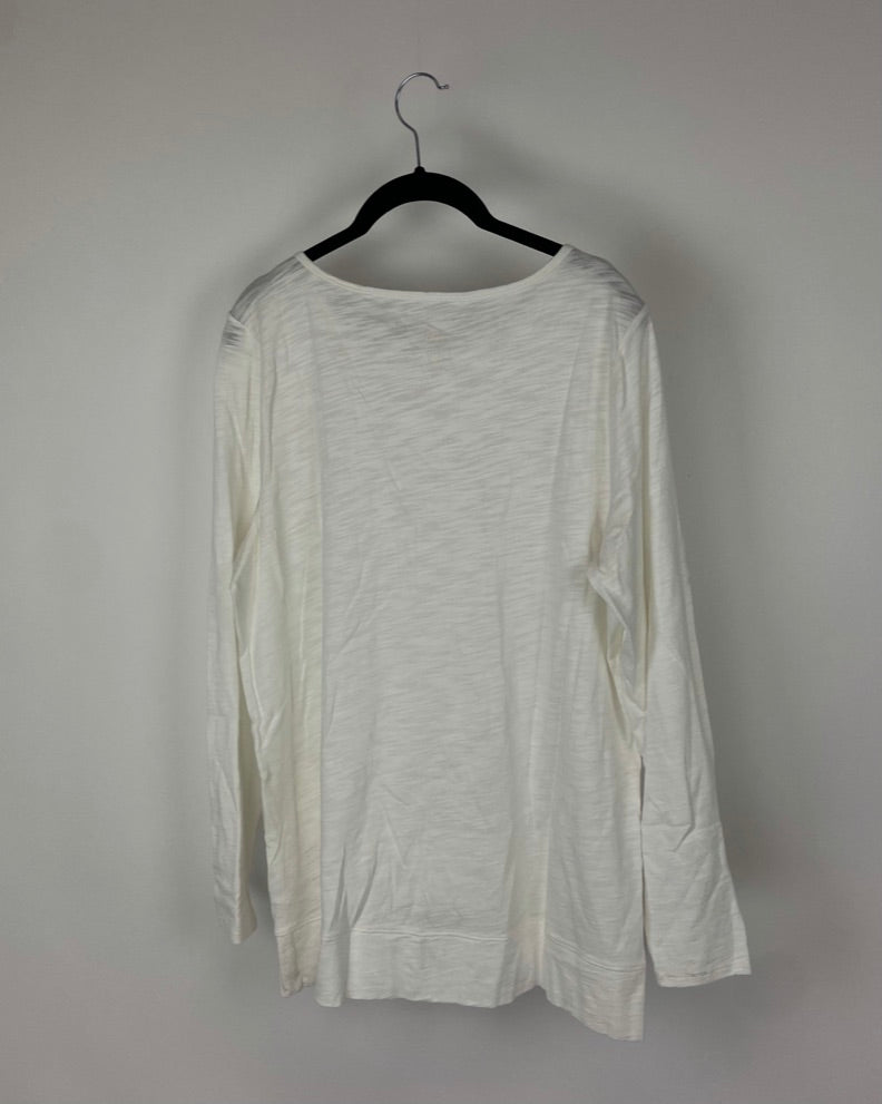 White Long Sleeve Top - Medium/Large