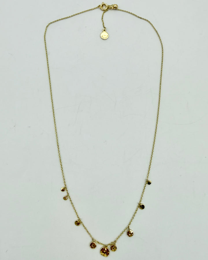 Gold Circle & Silver Rhinestone Necklace
