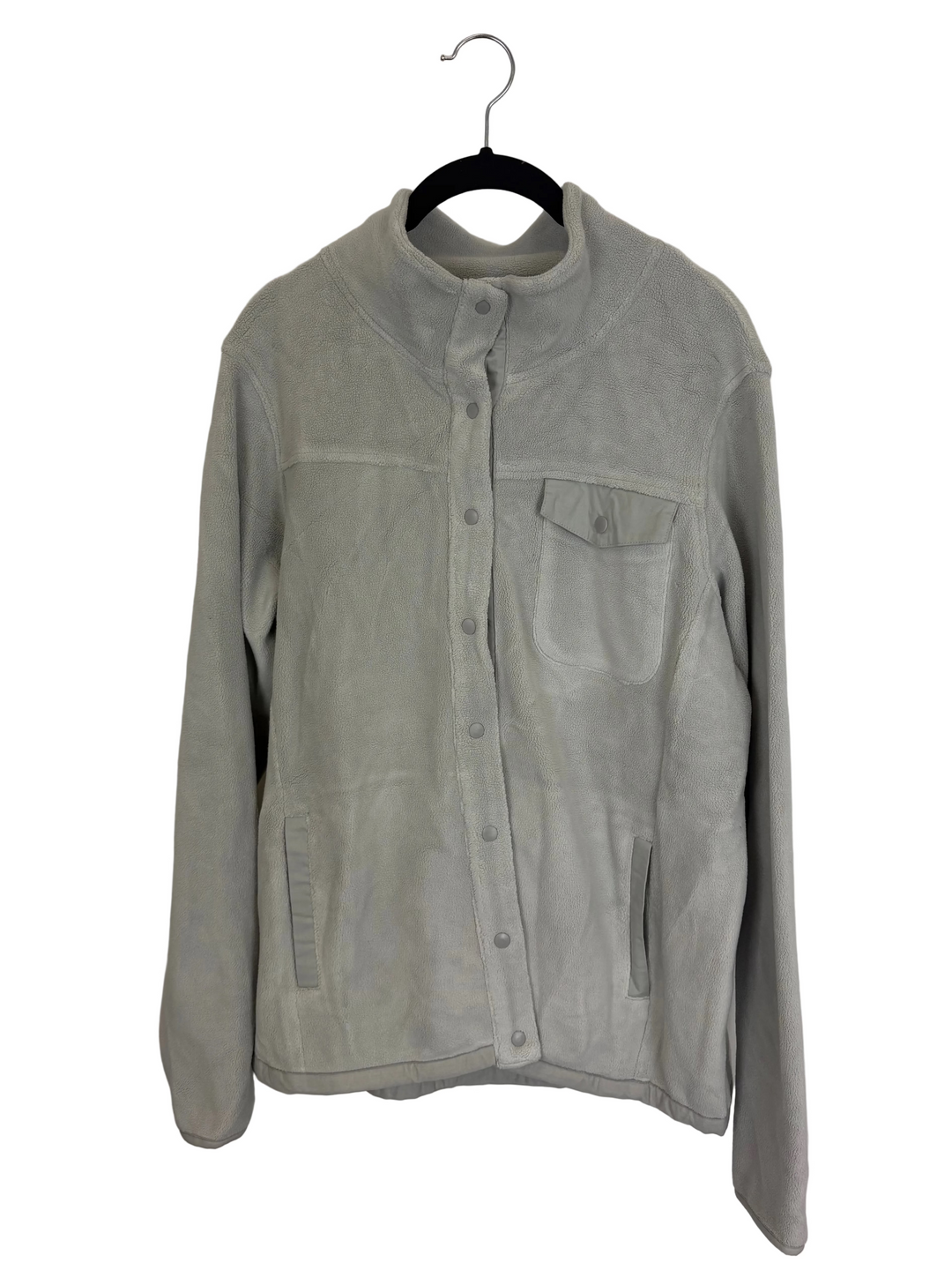 Light Gray Button-Up Sherpa - Size 4