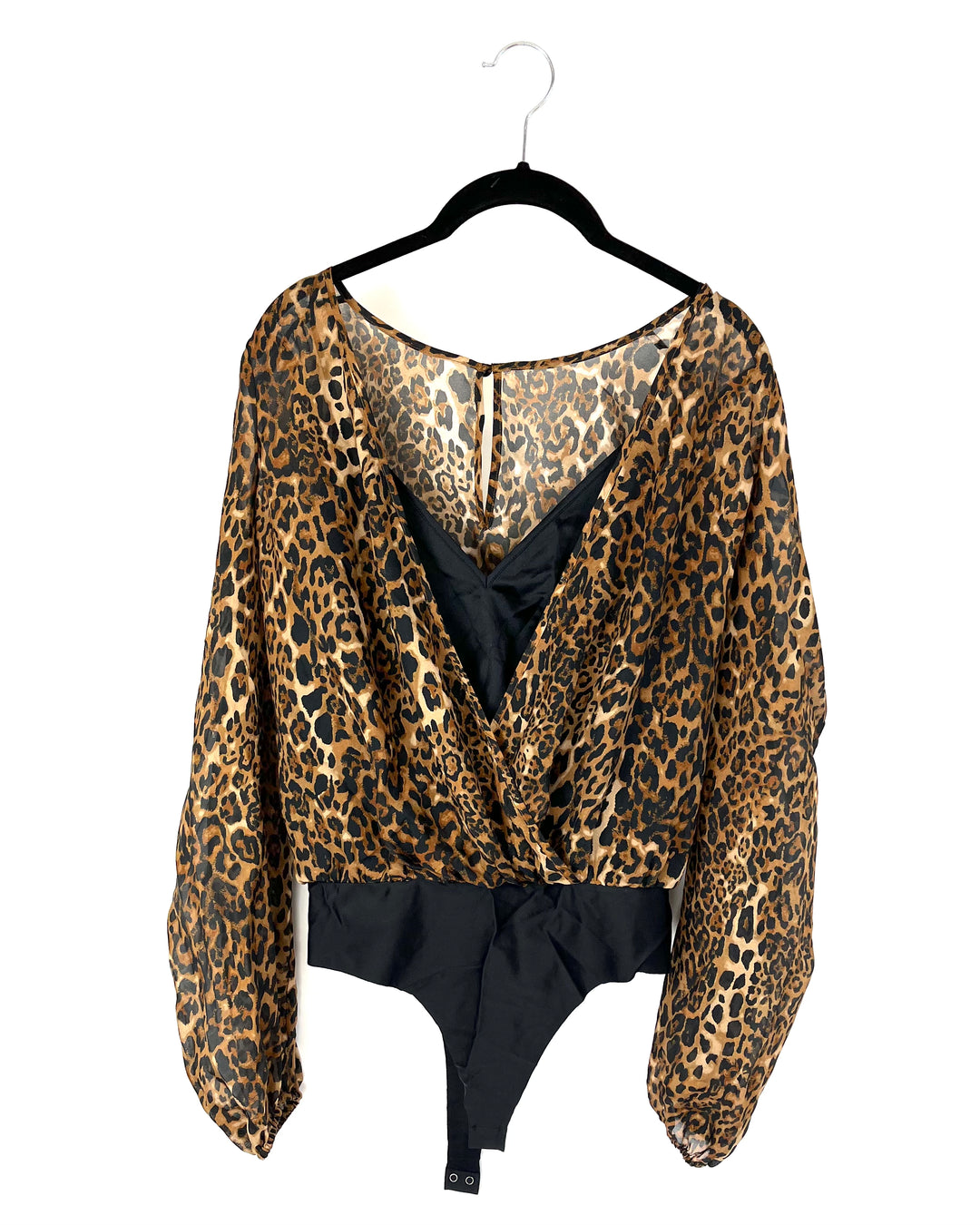 Brown Cheetah Print Long Sleeve Bodysuit - Size 2-4