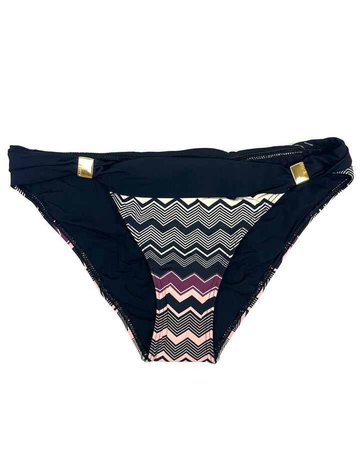 Black Chevron Bikini Bottom - Size 0 - 14